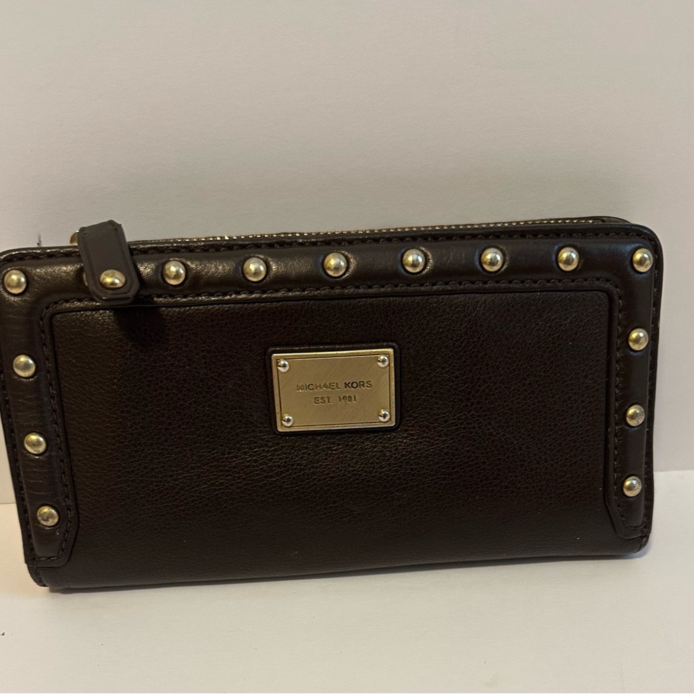 Michael Kors Brown Studded Women's Wallet